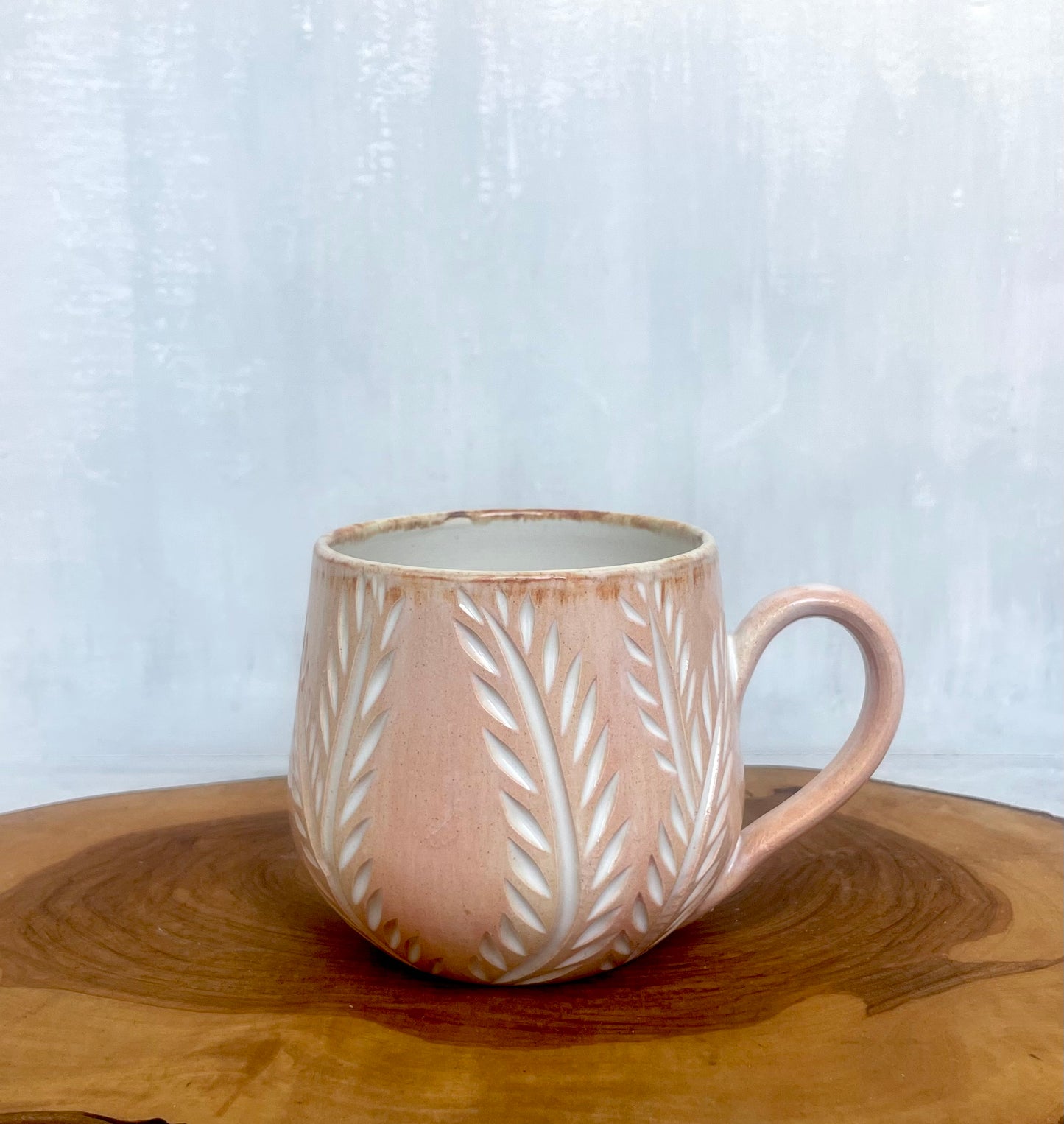 Juego de cuatro tazas grandes Hoja rosa