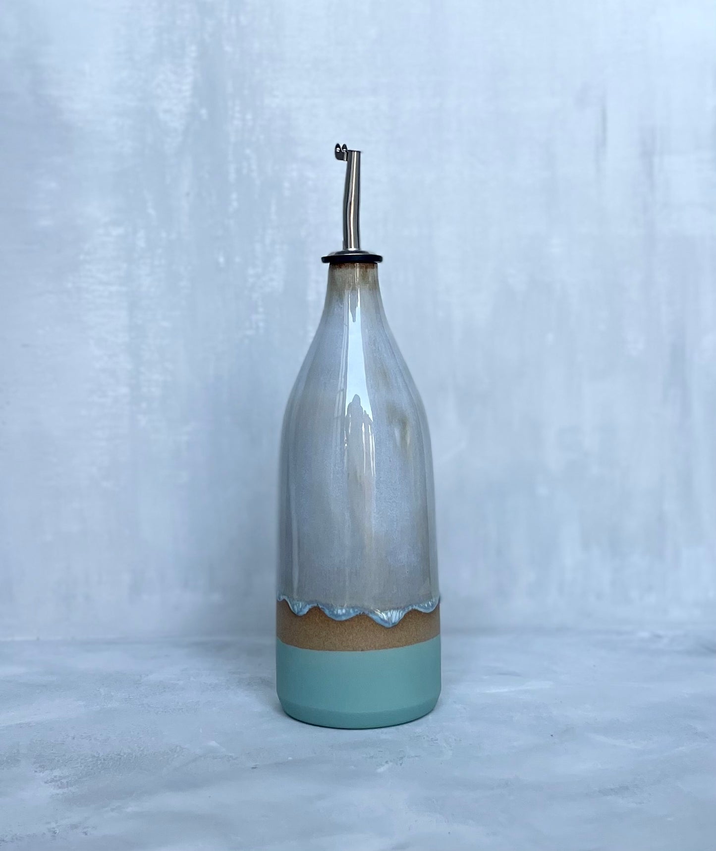 Sky Blue Olive Oil Bottle