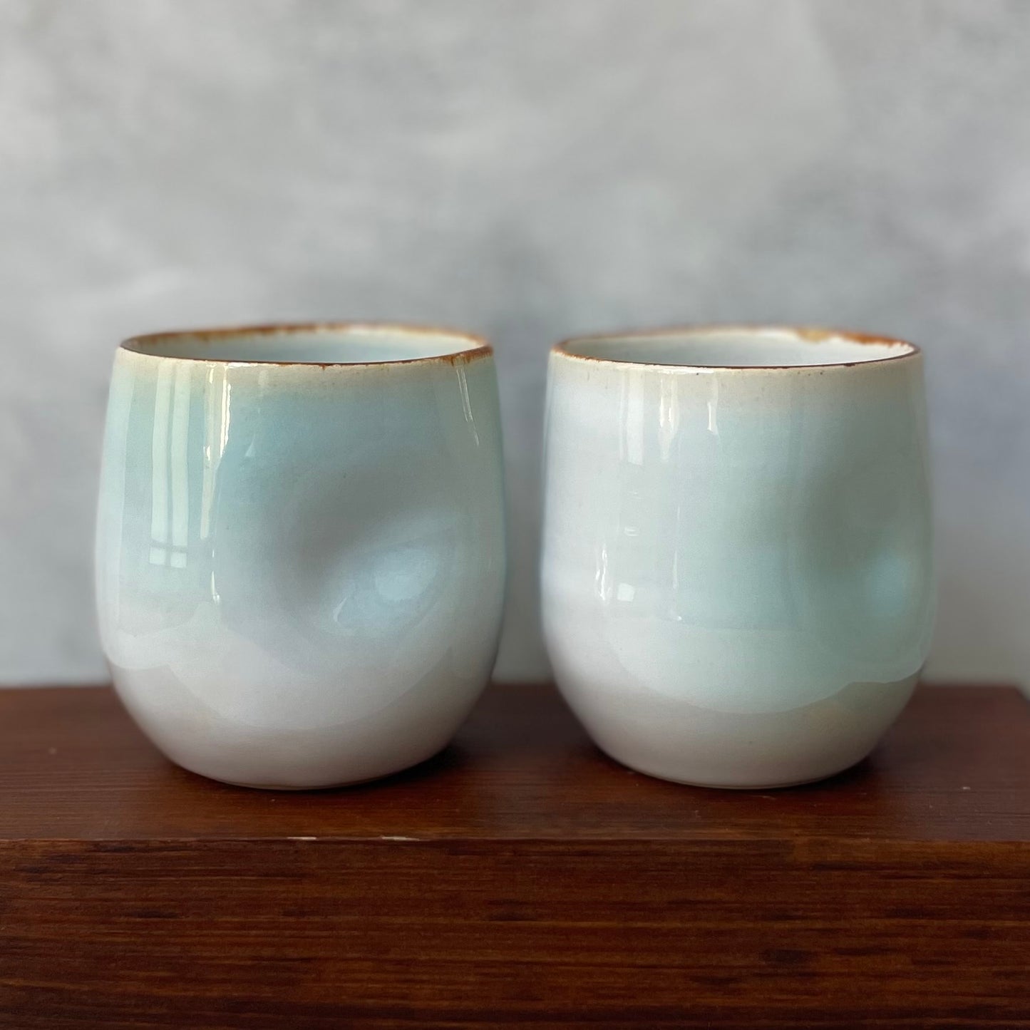 Juego de 2 vasos verdes degradados