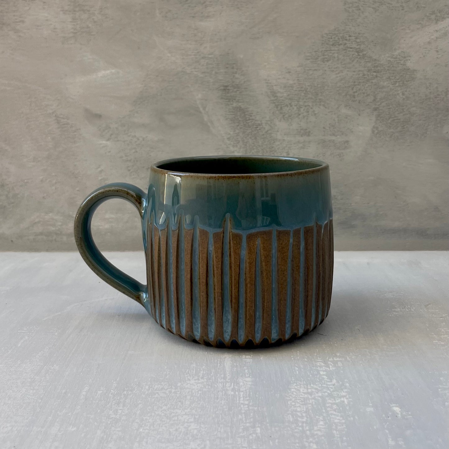 Hand Carved Deep Sea Cylindrical Mug