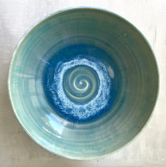 Sea Foam Swirl Large Serving Bowl