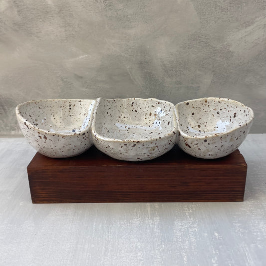 Speckled Triple Appetizer Bowl